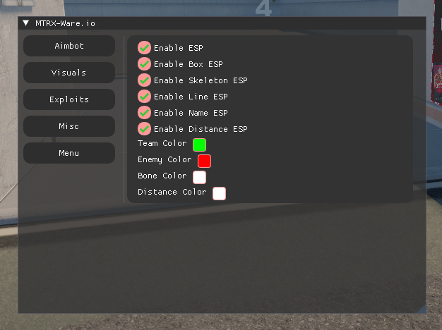 MTRX_WARE Menu Preview